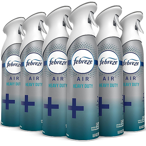 Febreze AIR, Heavy Duty Crisp Clean, 8.8 oz Aerosol Spray, 6/Carton (96257)