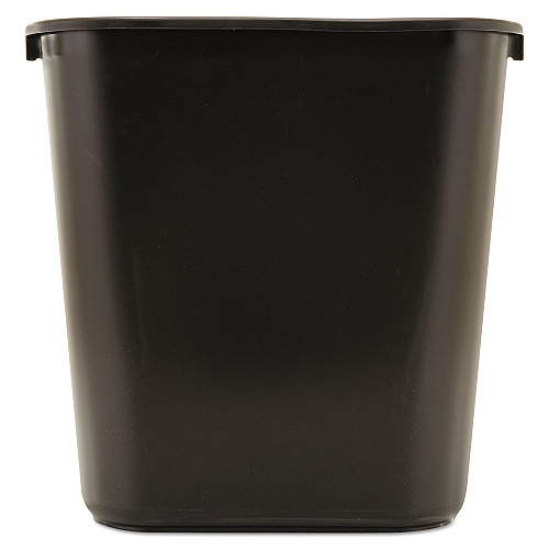 Rubbermaid Commercial Deskside Plastic Wastebasket, 7 gal, Plastic, Black (295600BK)