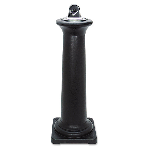Rubbermaid Commercial GroundsKeeper Tuscan Receptacle, 22.05 gal, 13 dia x 38.38h, Black (9W300BLA)